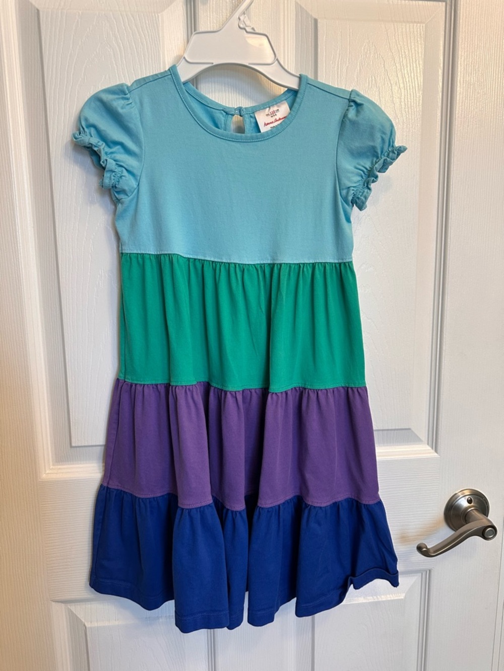 Hanna Andersson Aqua, Teal, Purple & Blue Tiered Dress